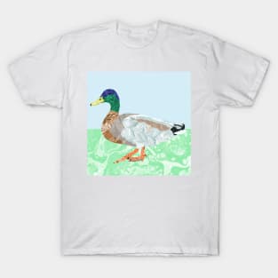 Marbled Paper Mallard Duck T-Shirt